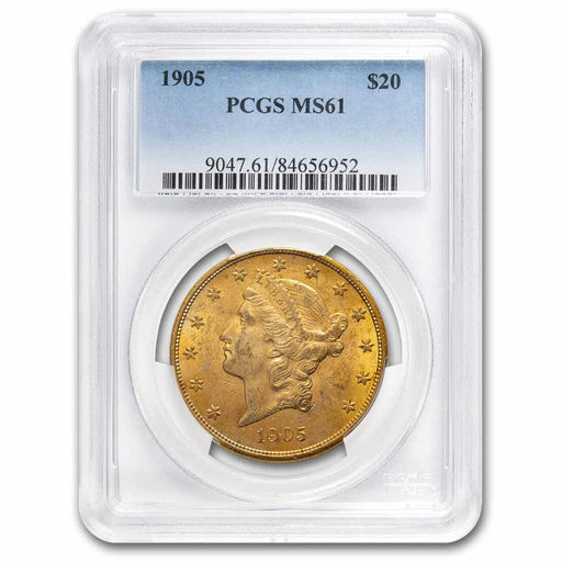 1905 $20 Liberty Gold Double Eagle MS-61 PCGS