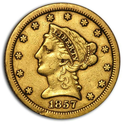 1857-S $2.50 Liberty Gold Quarter Eagle Fine