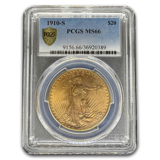 1910-S $20 St Gaudens Gold Double Eagle MS-66 PCGS