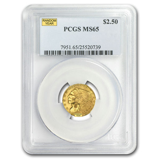 $2.50 Indian Gold Quarter Eagle MS-65 PCGS